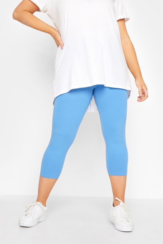 YOURS FOR GOOD Curve Blue Cropped Leggings_A.jpg