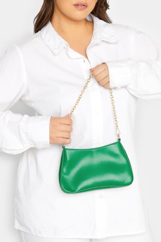 Green Detachable Chain Shoulder Bag | Yours Clothing 1