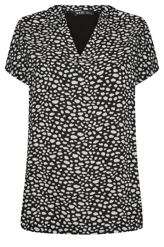 YOURS Curve Plus Size Black Animal Print Blouse | Yours Clothing 6