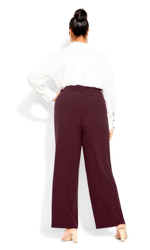 Evans Burgundy Red Wide Leg Trousers 4