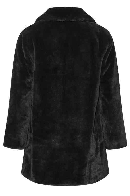 Plus Size Black Luxe Faux Fur Coat | Yours Clothing 7