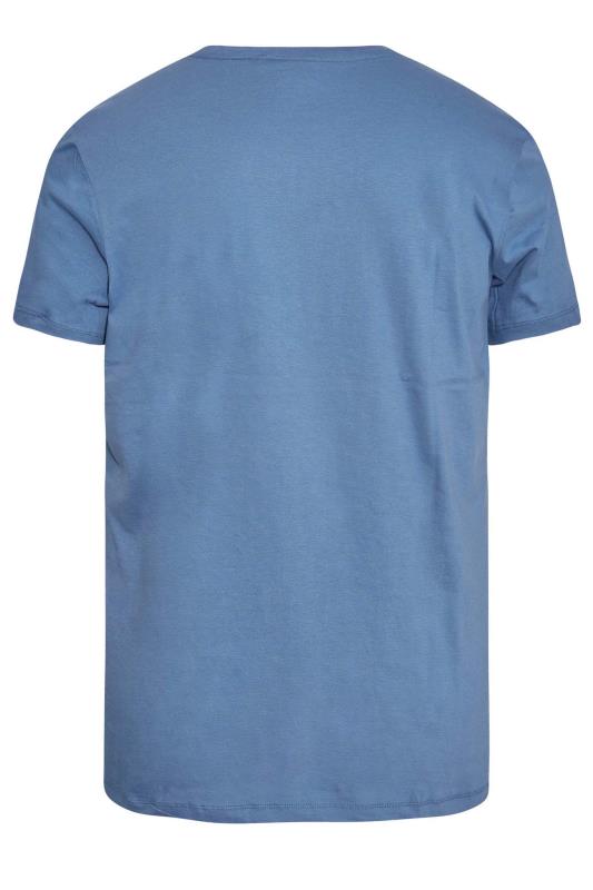 BLEND Big & Tall Blue 'Crafted' Print T-Shirt | BadRhino 3