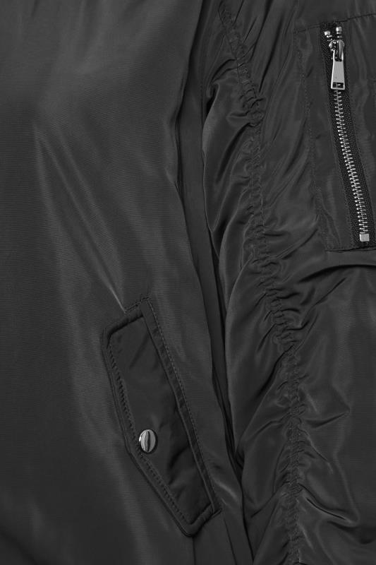 YOURS Plus Size Curve Black Bomber Jacket | Yours Clothing  5