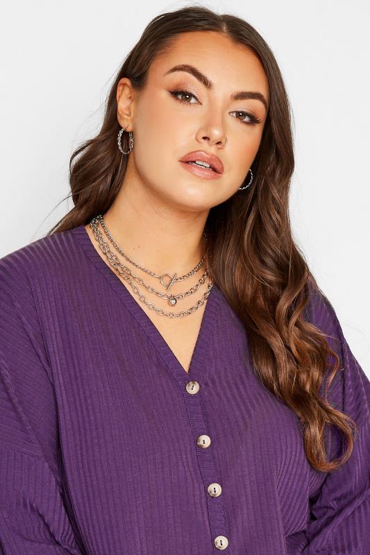 LIMITED COLLECTION Plus Size Purple Cropped Cardigan | Yours Clothing 4