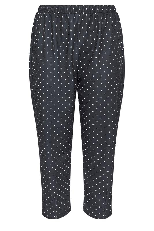 LIMITED COLLECTION Plus Size Black Polka Dot Barrel Trousers | Yours Clothing 6