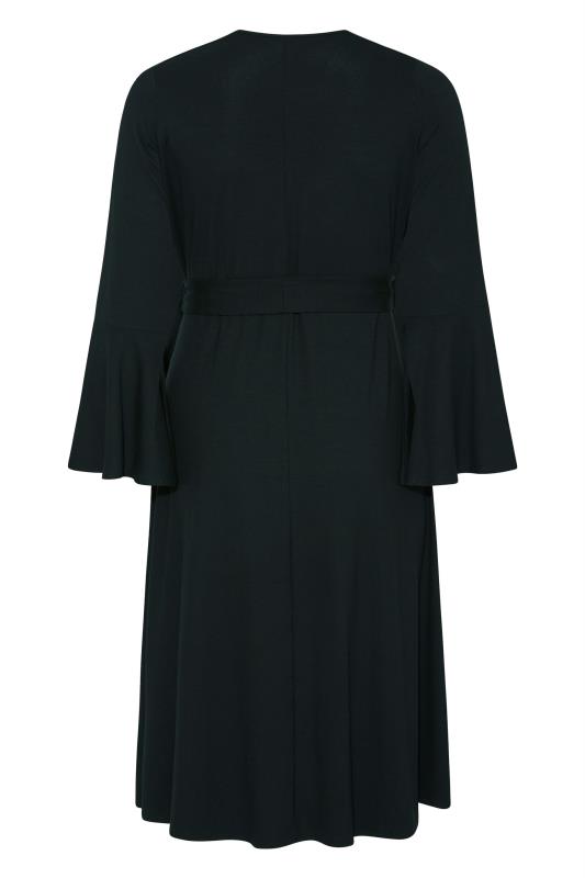 LIMITED COLLECTION Curve Black Flare Sleeve Wrap Dress_BK.jpg