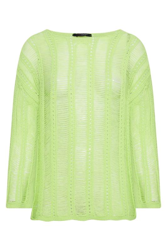 Curve Lime Green Crochet Top | Yours Clothing  6