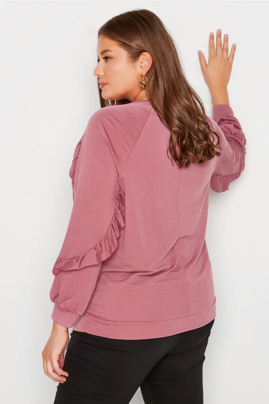 LIMITED COLLECTION Curve Pink Frill Sleeve Top 4