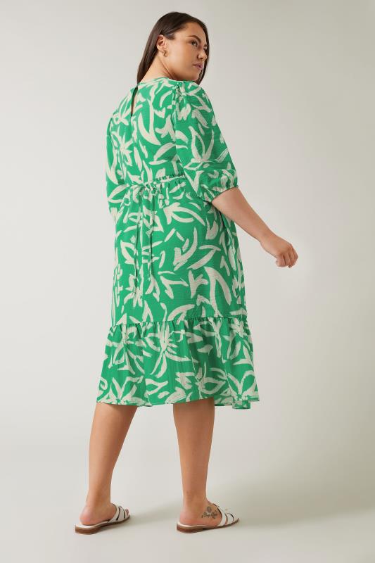 EVANS Plus Size Green Abstract Print Midaxi Dress | Evans  3