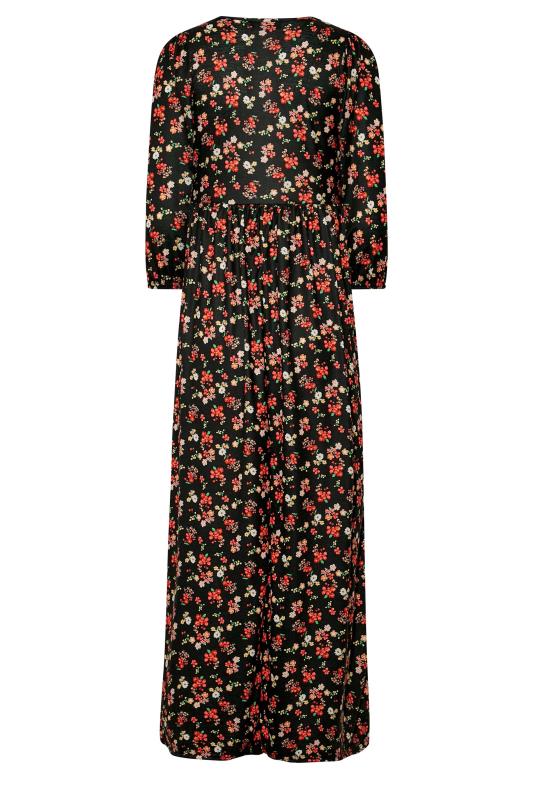 LTS Tall Black & Red Floral Print Maxi Dress 7