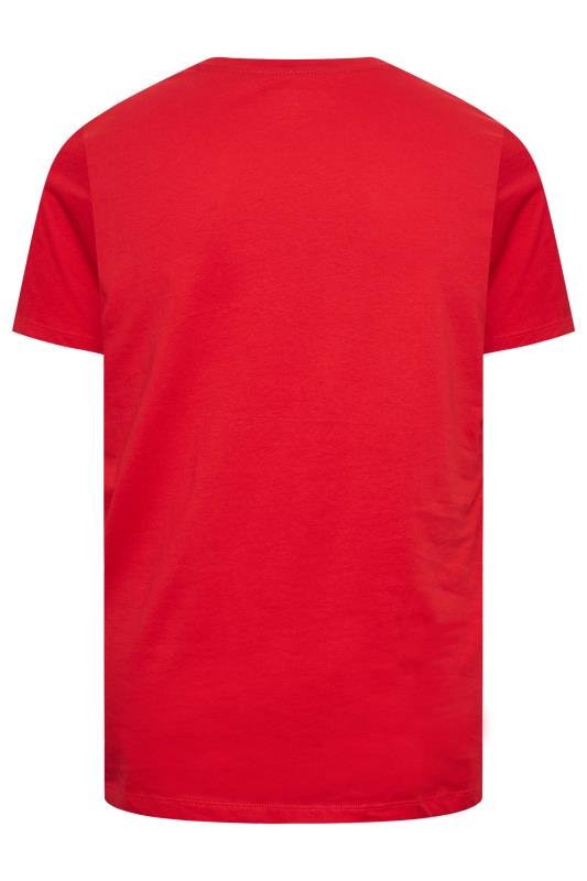 JACK & JONES Big & Tall Red Printed Crew Neck T-Shirt | BadRhino 4