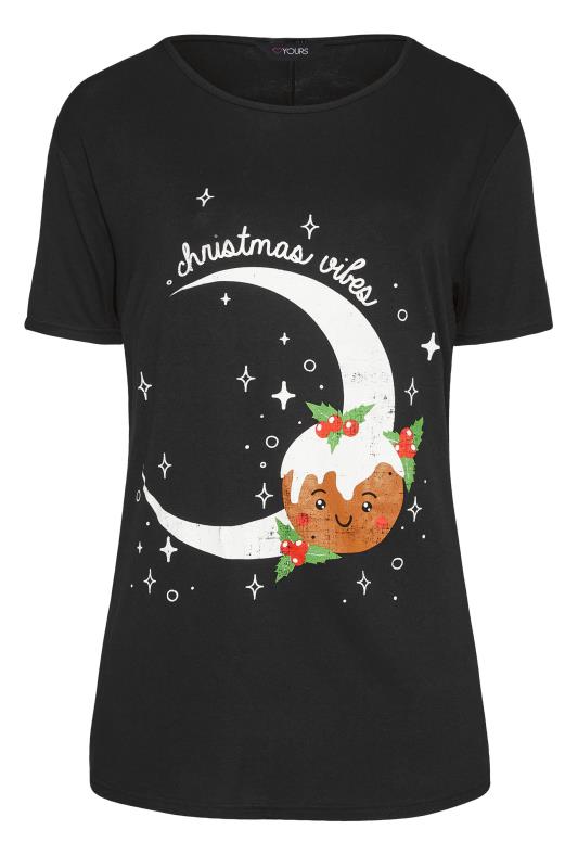 Black 'Christmas Vibes' Slogan Christmas T-Shirt_F.jpg