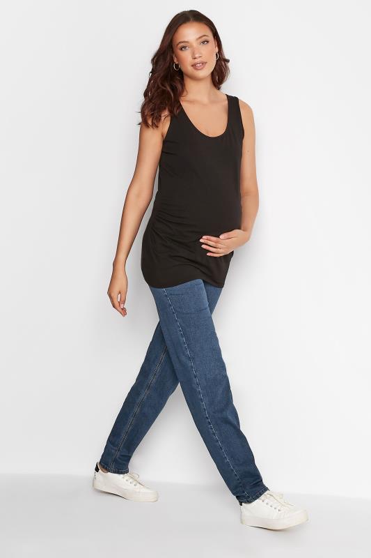 LTS Tall Women's Maternity Indigo Blue Washed UNA Mom Jeans | Long Tall Sally 2
