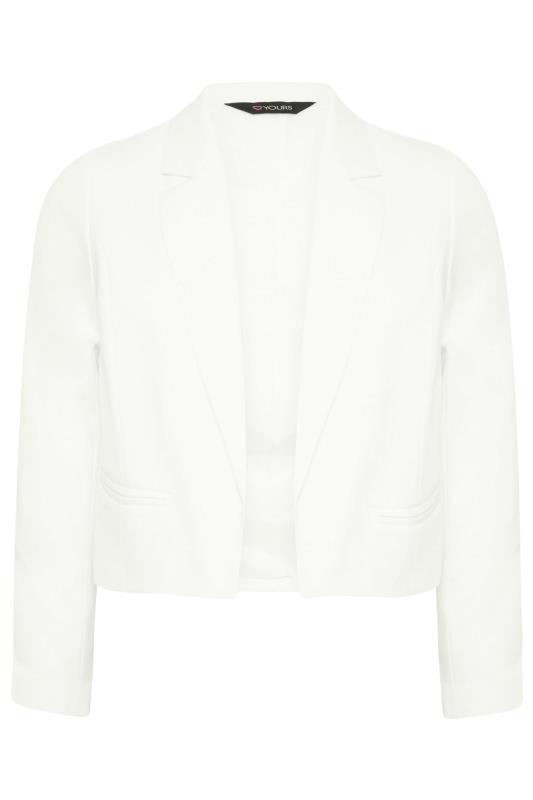 YOURS Plus Size White Cropped Blazer | Yours Clothing 5