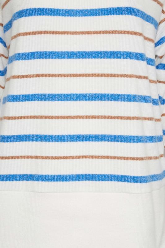 YOURS LUXURY Plus Size Curve White & Blue Stripe Jumper | Yours Clothing  8