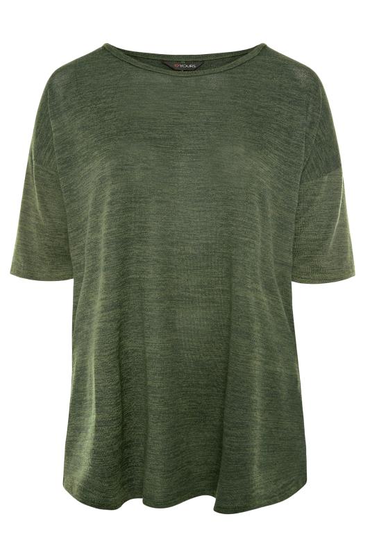Curve Khaki Green Oversized T-Shirt 6