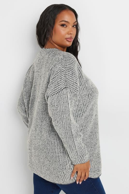 YOURS Plus Size Grey Knitted Jumper | Yours Clothing 4