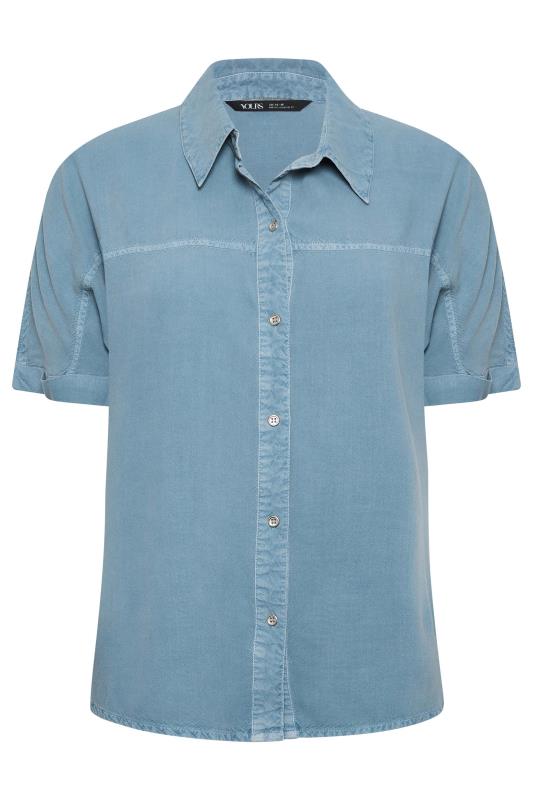 YOURS PETITE Plus Size Blue Short Sleeve Shirt | Yours Clothing