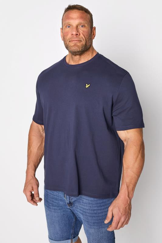  Grande Taille LYLE & SCOTT Big & Tall Navy Blue Crew Neck Logo T-Shirt