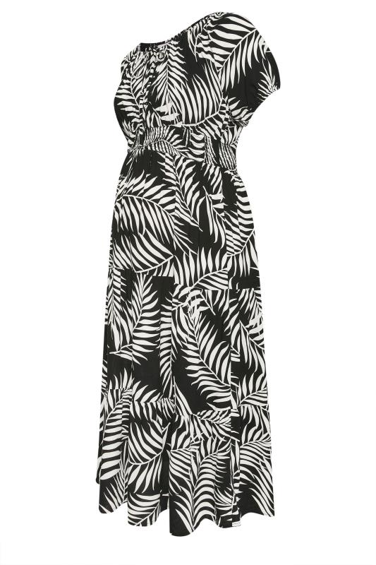 BUMP IT UP MATERNITY Plus Size Black Leaf Print Maxi Dress | Yours Clothing 6