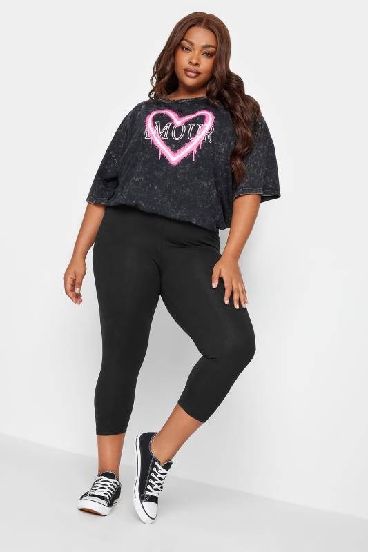 YOURS Curve Plus Size Black Cropped Leggings | Yours Clothing  3