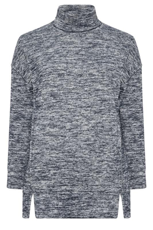 YOURS LUXURY Plus Size Grey Soft Touch Turtle Neck Jumper | Yours Clothing 5