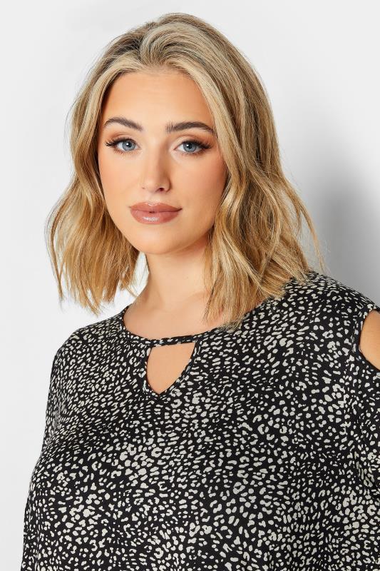 YOURS Plus Size Leopard Print Cold Shoulder Top | Yours Clothing 4