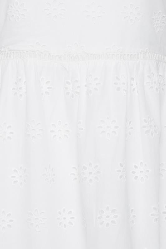 Petite White Broderie Short Sleeve Maxi Dress | PixieGirl 5