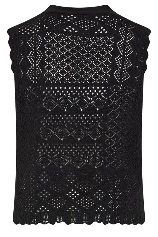 LIMITED COLLECTION Plus Size Black Floral Embroidered Knitted Waistcoat | Yours Clothing 2