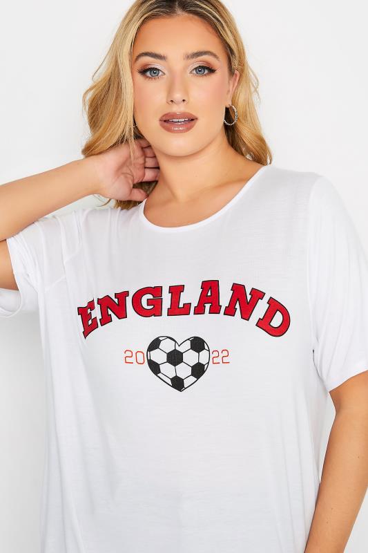 LIMITED COLLECTION Plus Size White World Cup 'England 2022' Slogan Football T-Shirt | Yours Clothing 4