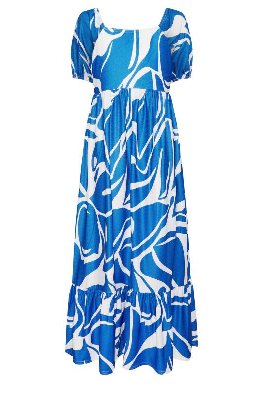 YOURS Plus Size Blue Swirl Print Maxi Dress | Yours Clothing 7