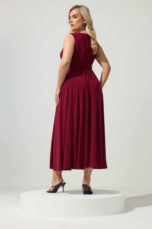 YOURS LONDON Plus Size Wine Red Drape Front Maxi Dress | Yours Clothing YOURS LONDON Plus Size Wine Red Drape Front Maxi Dress | Yours Clothing