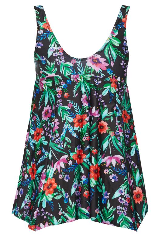 YOURS Plus Size Black Floral Print Tankini Top  | Yours Clothing 8