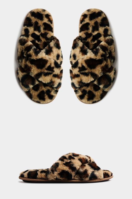 LTS Leopard Print Faux Fur Cross Strap Slippers_A.jpg