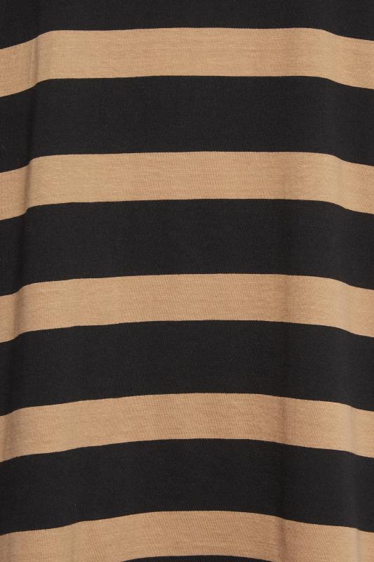 YOURS Plus Size Beige Brown Stripe Print Oversized T-Shirt Dress | Yours Clothing 9