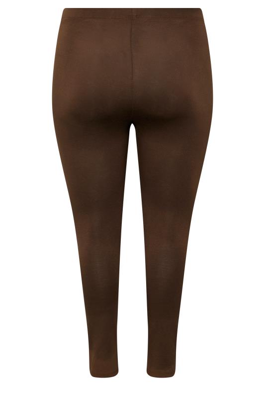 Plus Size Chocolate Brown Soft Touch Stretch Leggings | Yours Clothing 6