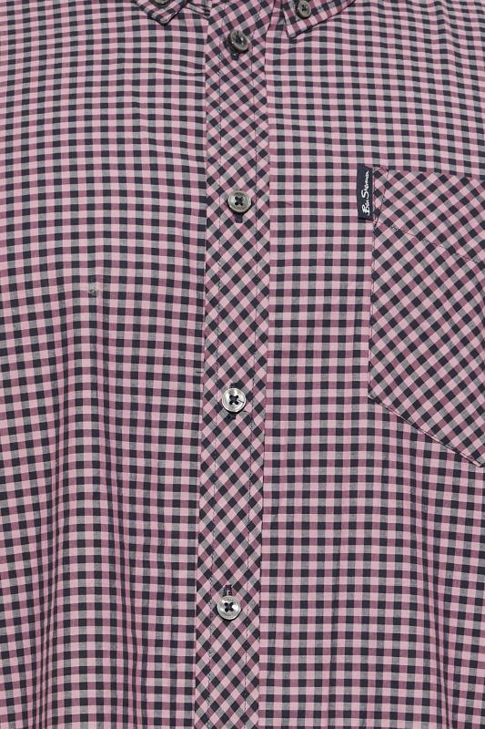 BEN SHERMAN Big & Tall Purple Short Sleeve Check Shirt | BadRhino 3