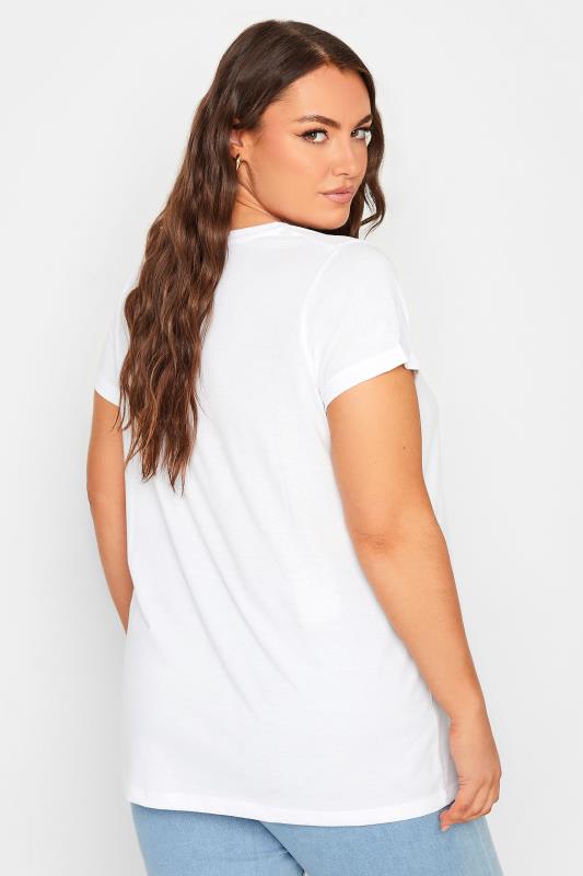 YOURS Plus Size White Essential T-Shirt | Yours Clothing 3