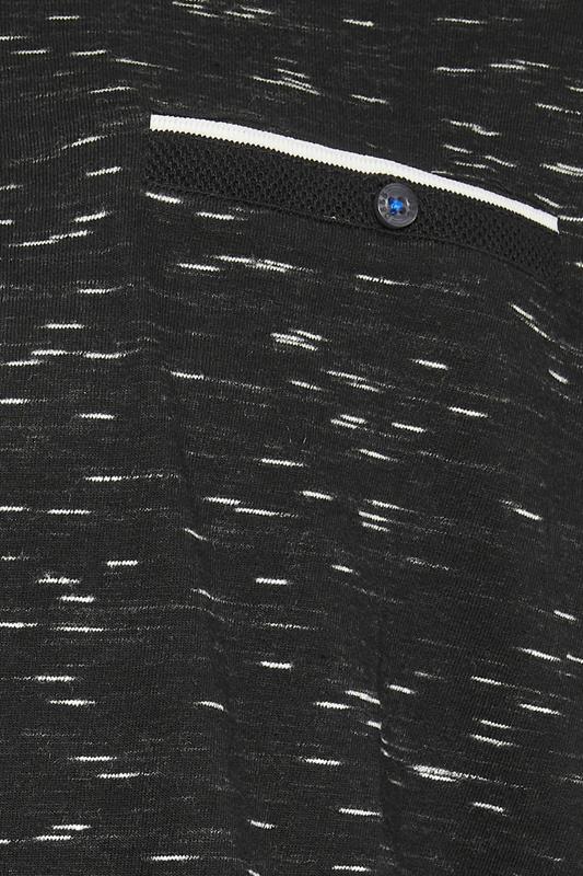 D555 Big & Tall Black Jacquard Polo Shirt | BadRhino 5