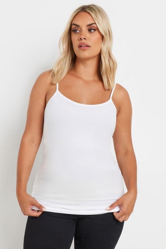 Plus Size White Cami Top | Yours Clothing 1