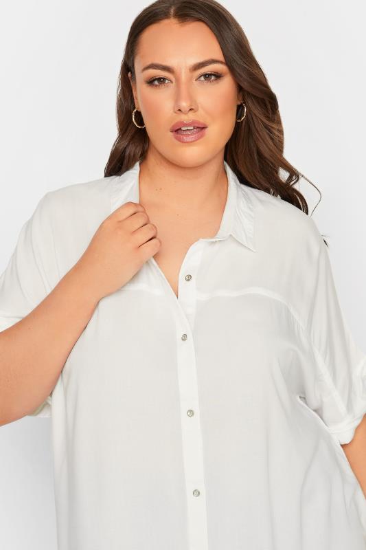 YOURS Curve Plus Size White Short Sleeve Top | Yours Clothing  4