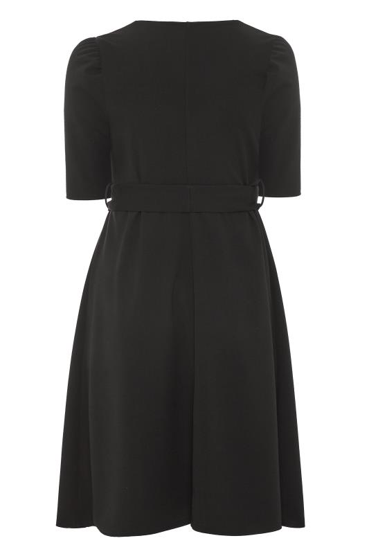 YOURS LONDON Plus Size Black Square Neck Midi Dress | Yours Clothing 7