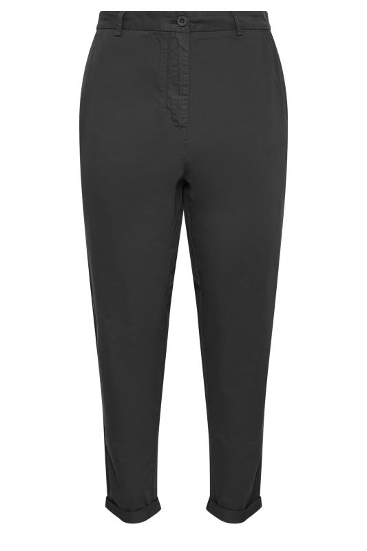 YOURS Plus Size Black Straight Leg Chino Trousers | Yours Clothing  4