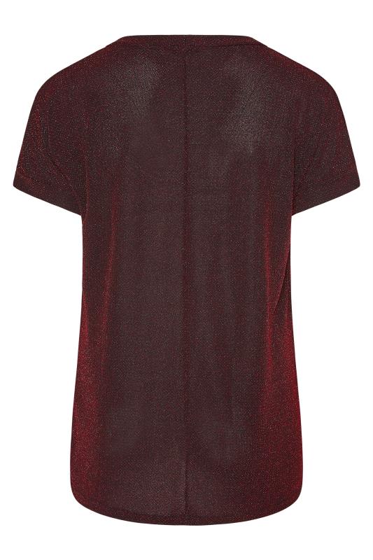 Plus Size YOURS LONDON Wine Red Metallic Zig Zag Top | Yours Clothing 7