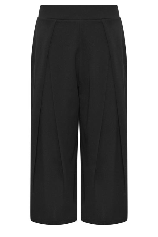 PixieGirl Petite Women's Black Pleated Cropped Wide Leg Trousers | PixieGirl 5