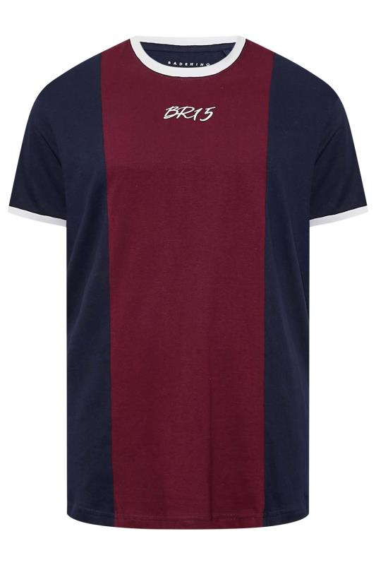 BadRhino Big & Tall Navy Blue Colour Block T-Shirt 3