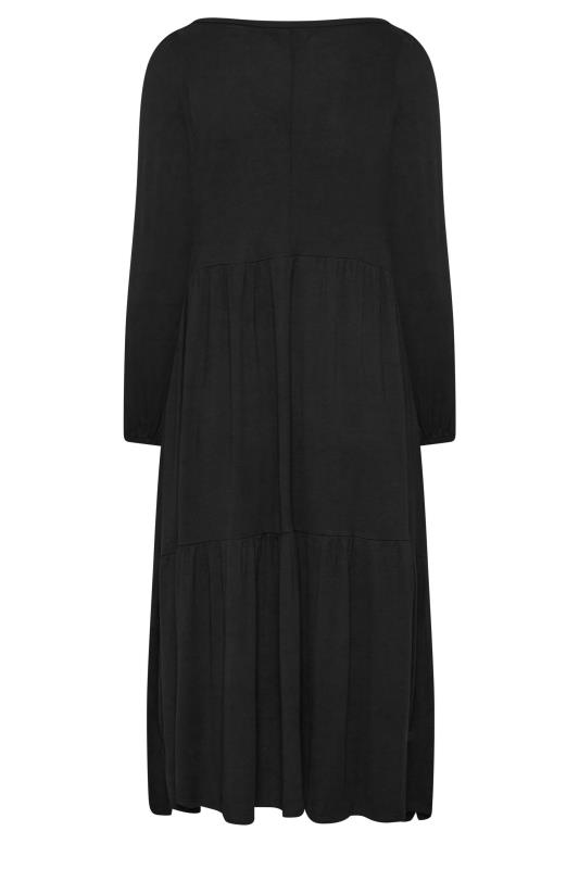 YOURS Plus Size Black Tiered Midaxi Dress | Yours Clothing 7
