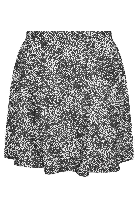 LIMITED COLLECTION Plus Size Black Dalmatian Print Scuba Skater Skirt | Yours Clothing 5