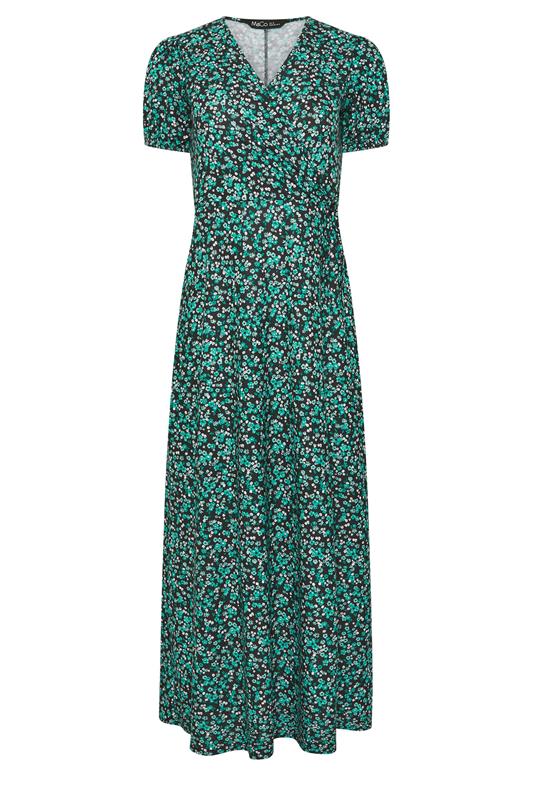 M&Co Teal Green Ditsy Floral Print Wrap Dress | M&Co 5