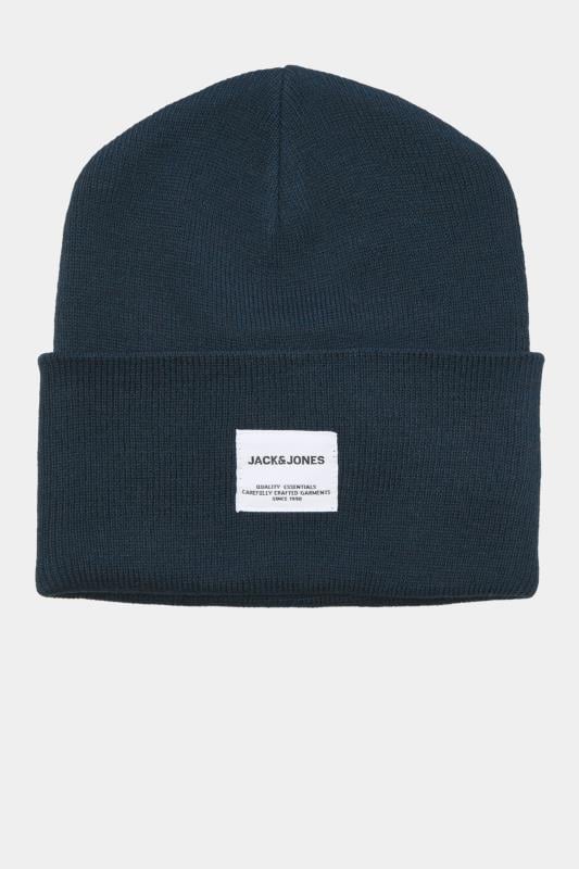 JACK & JONES Navy Blue Patch Beanie | BadRhino 2